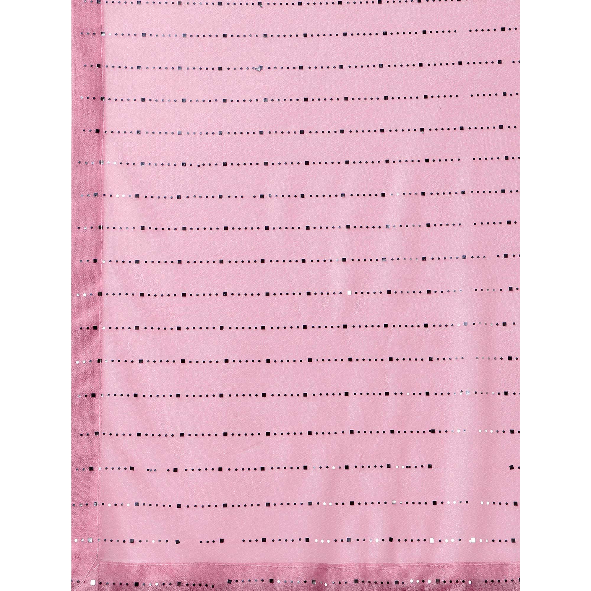 Onion Pink Striped Foil Printed Rayon Saree