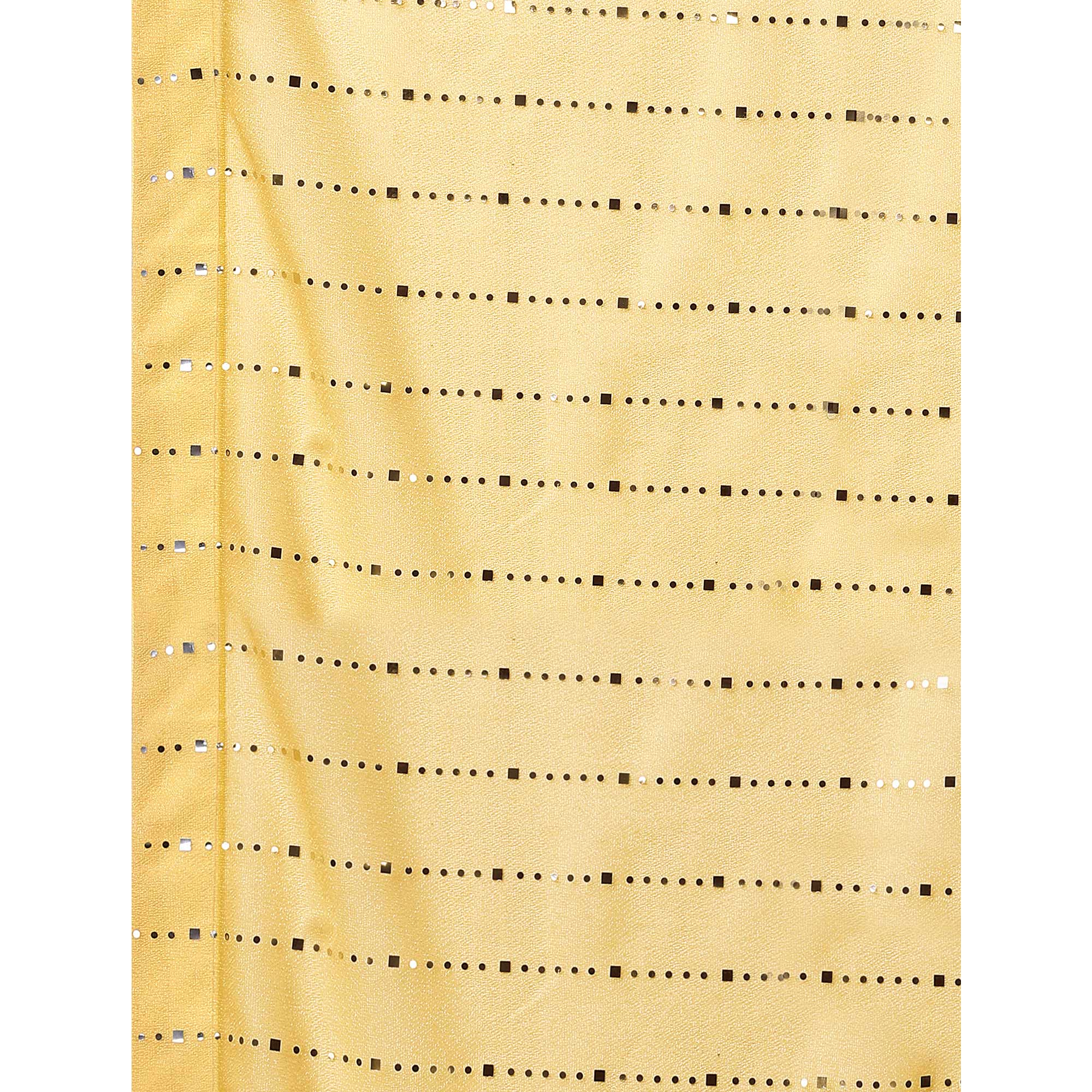 Yellow Striped Foil Printed Rayon Saree