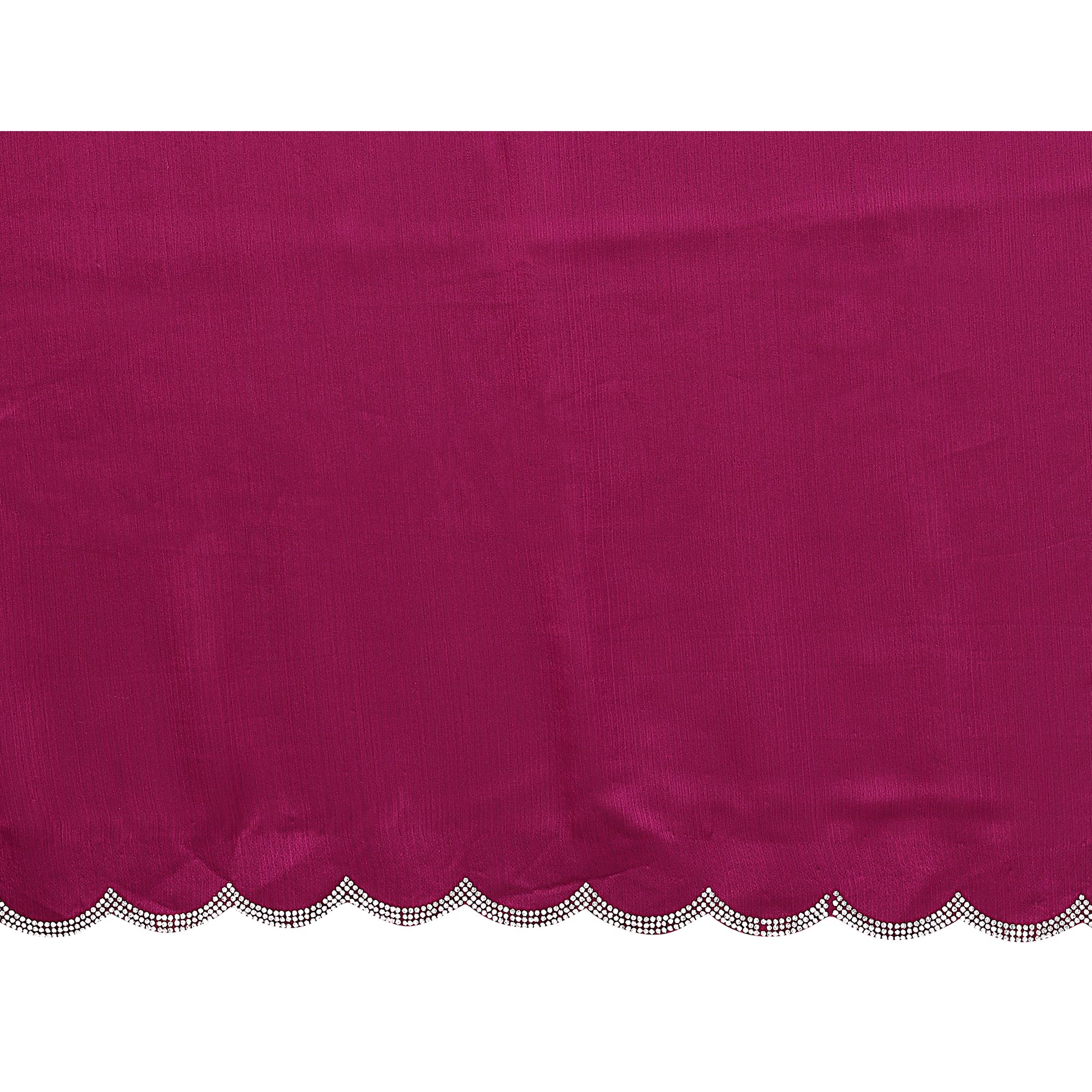 Magenta Solid Chiffon Saree With Stone Work Border