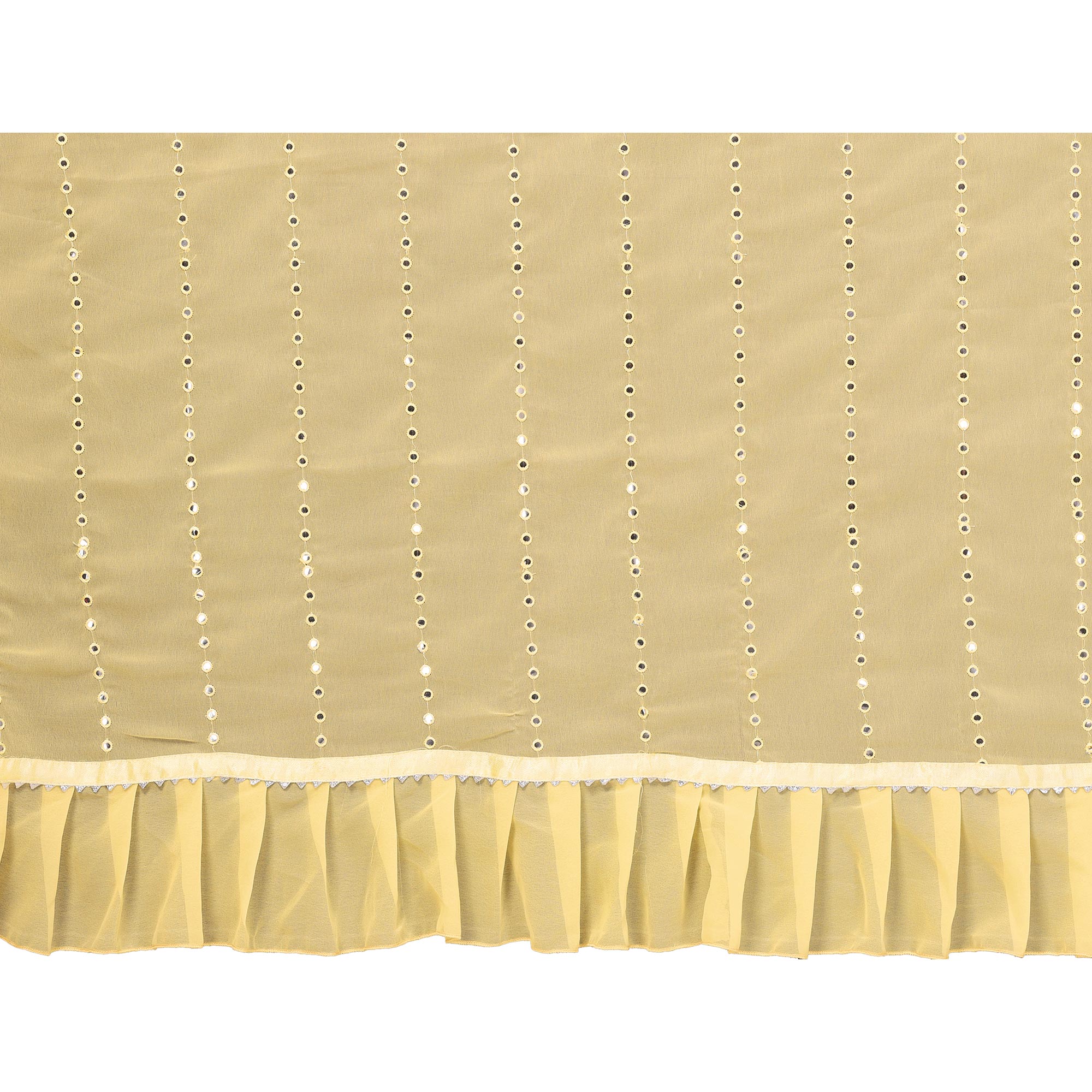 Yellow Embroidered Georgette Ruffle Saree