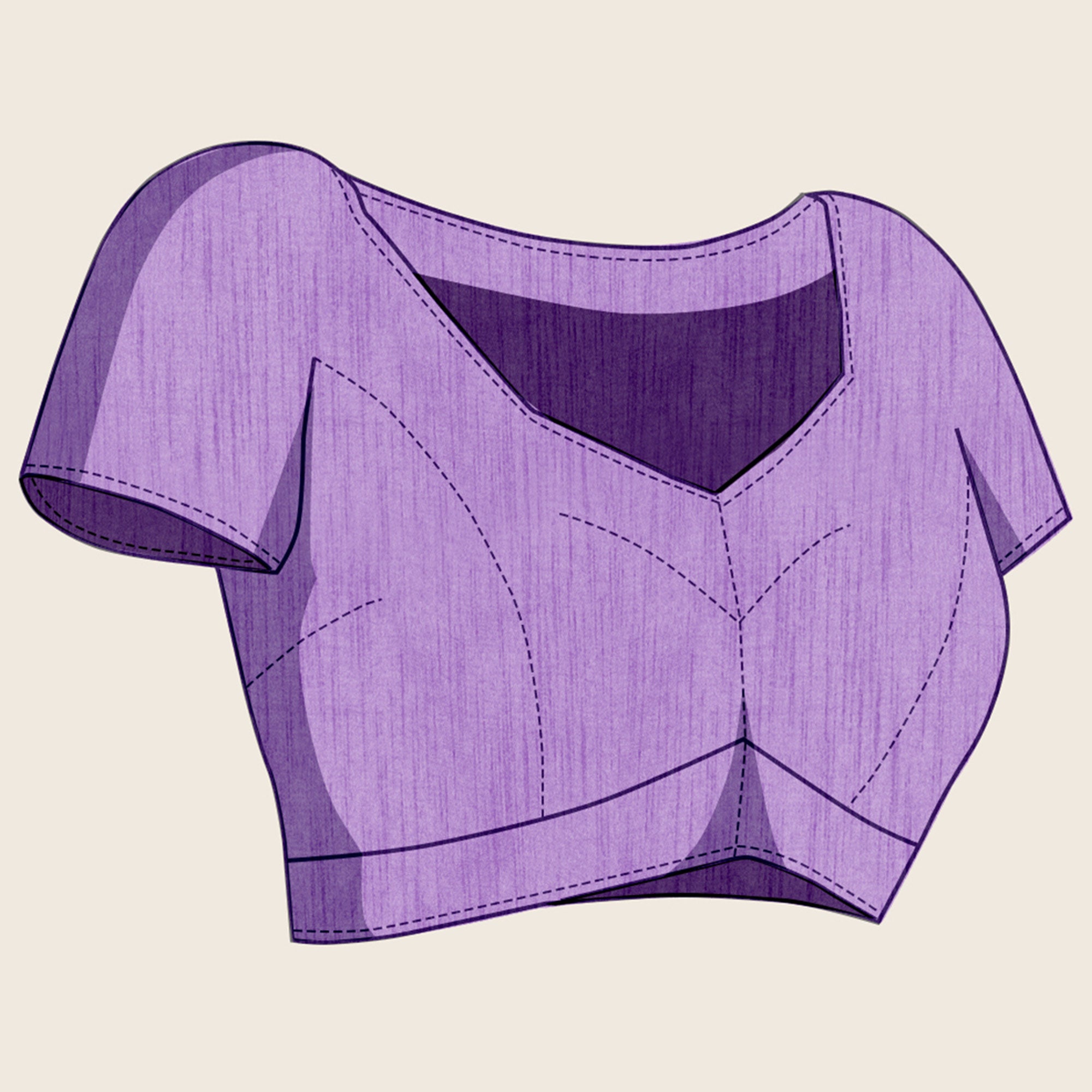 Purple Swarovski Border Work Chinon Ombre Saree