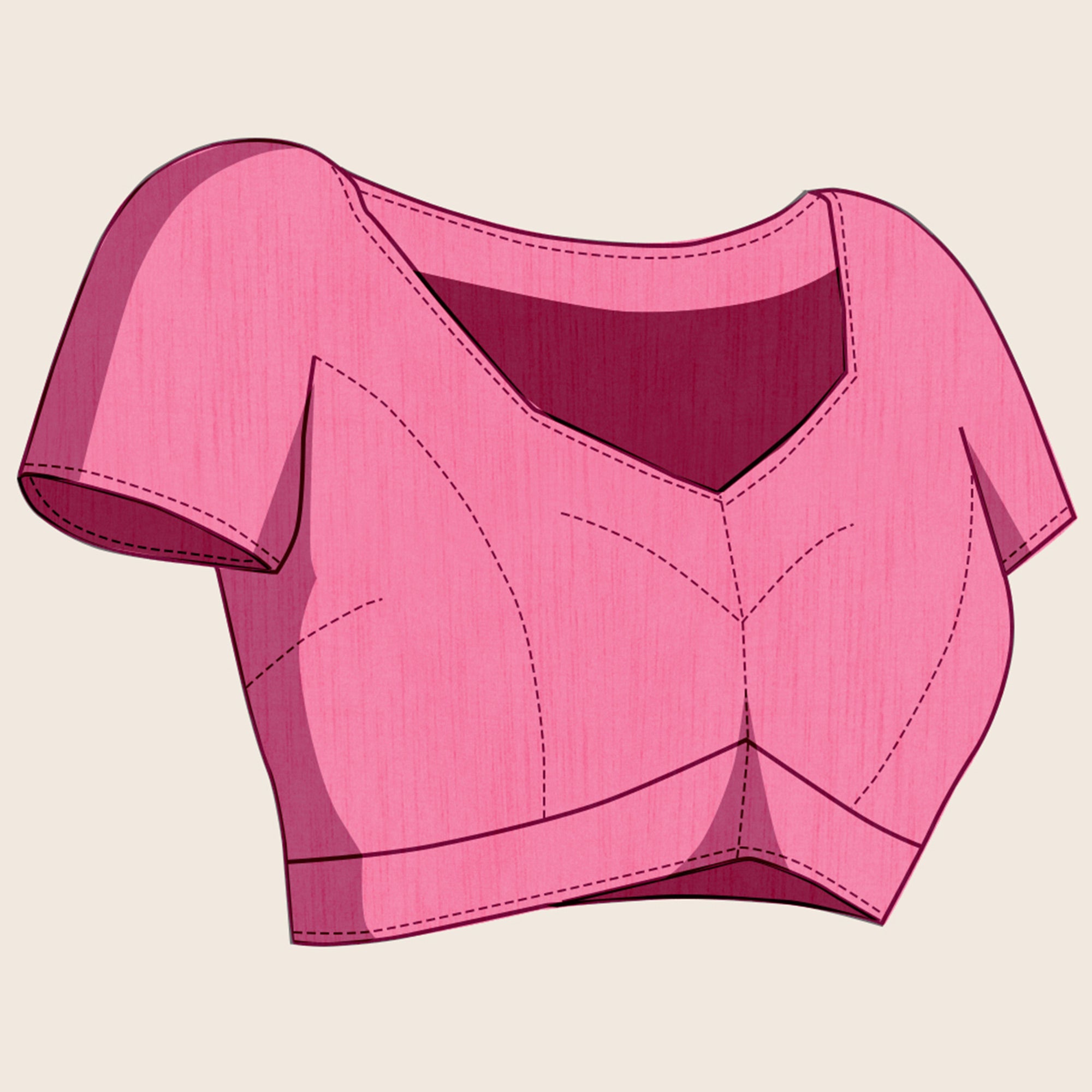 Pink Swarovski Border Work Chinon Ombre Saree