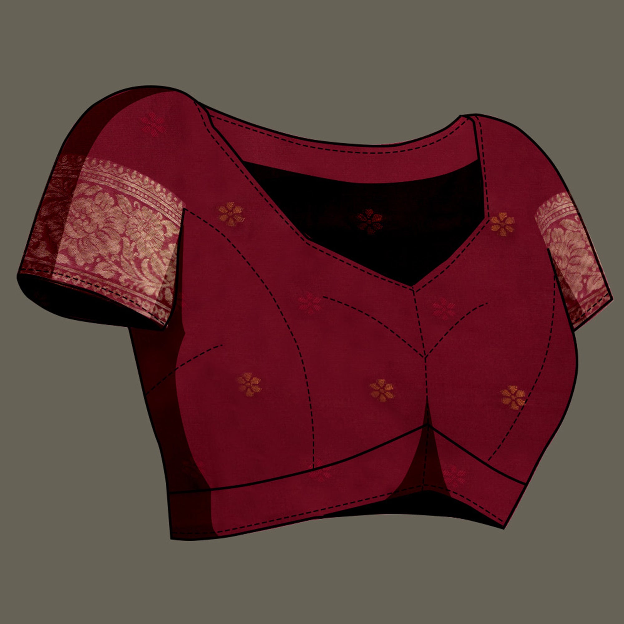 Dusty Pink Floral Woven Banarasi Silk Saree