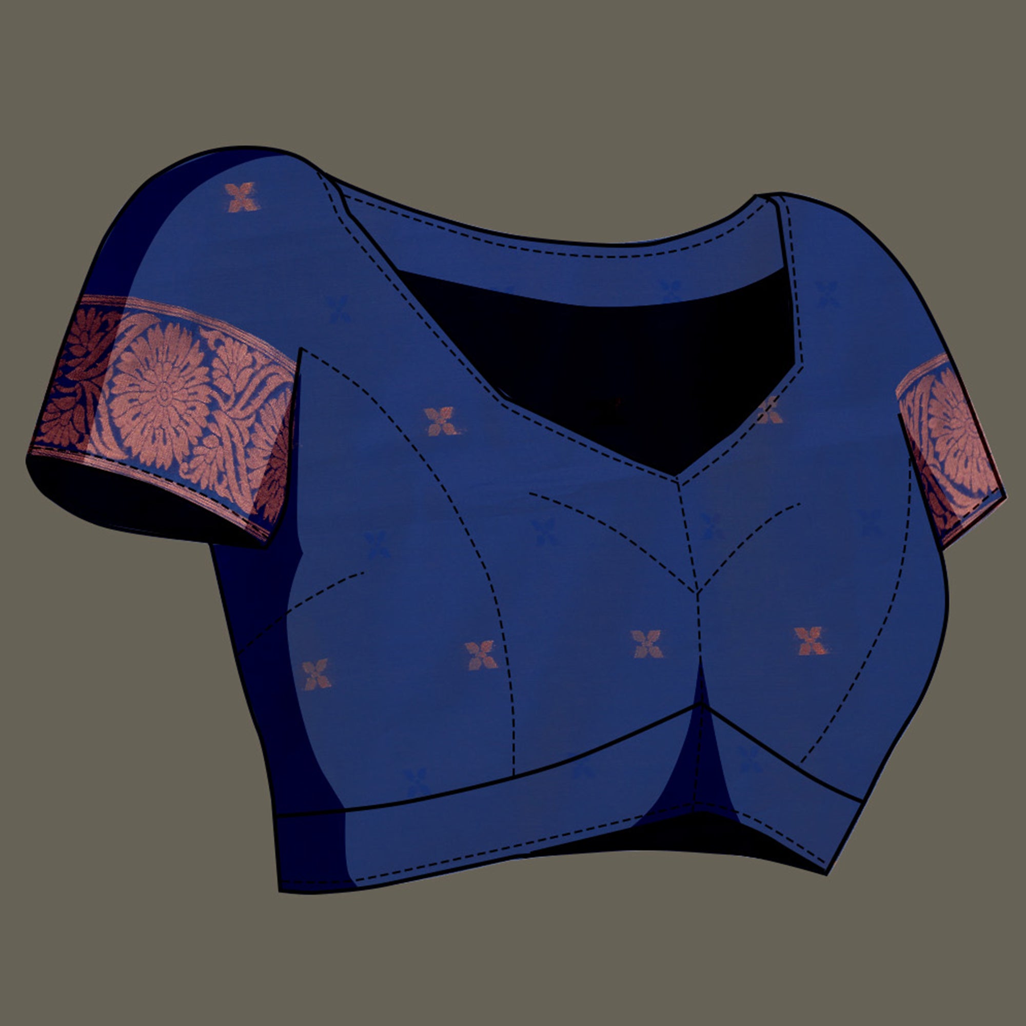 Grey Floral Woven Banarasi Silk Saree