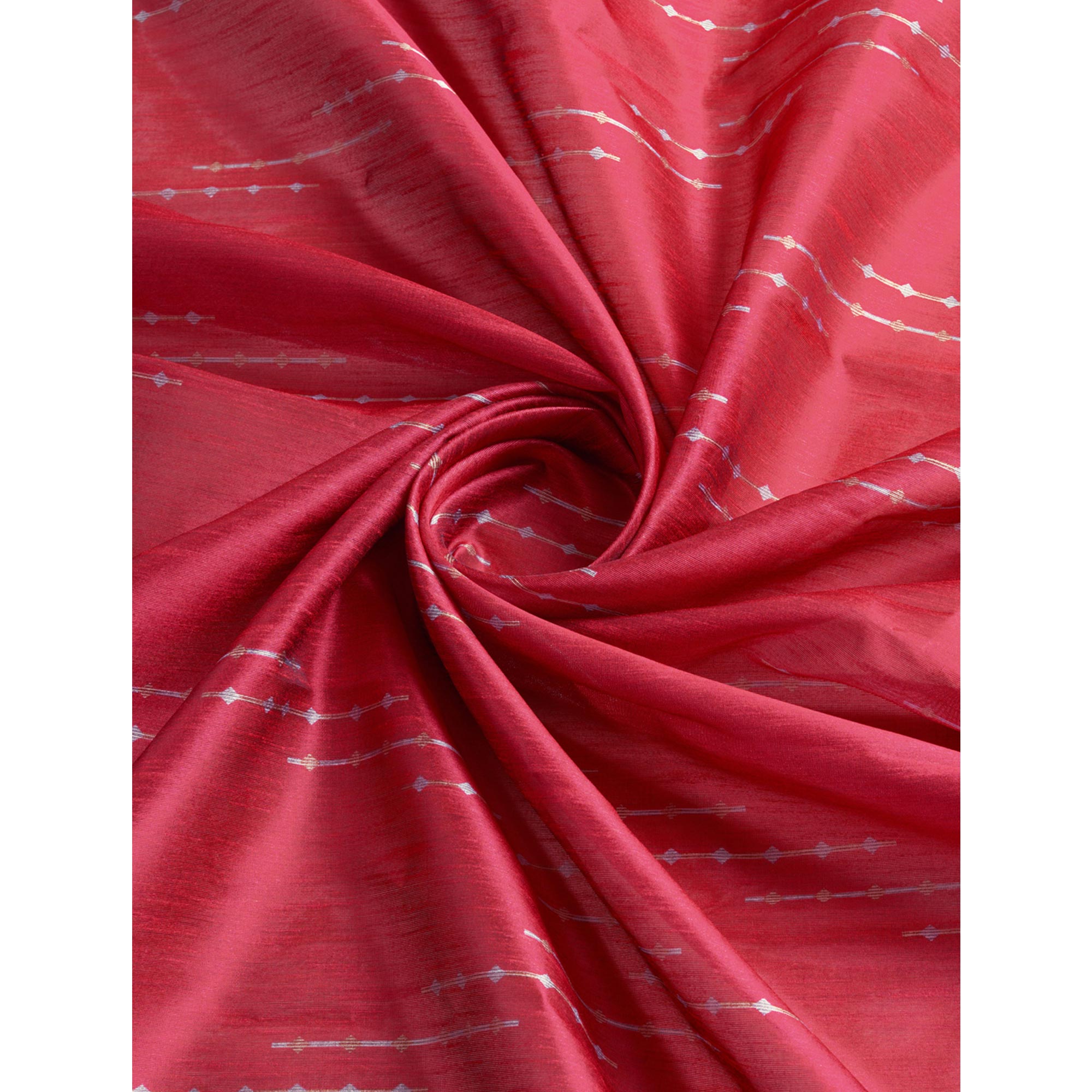 Red Digital Printed Bhagalpuri Silk Saree With Tassels