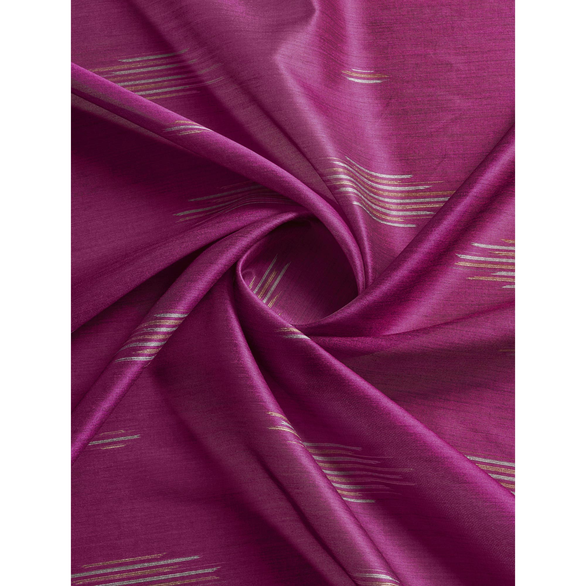 Rani Pink Digital Printed Bhagalpuri Silk Saree With Tassels