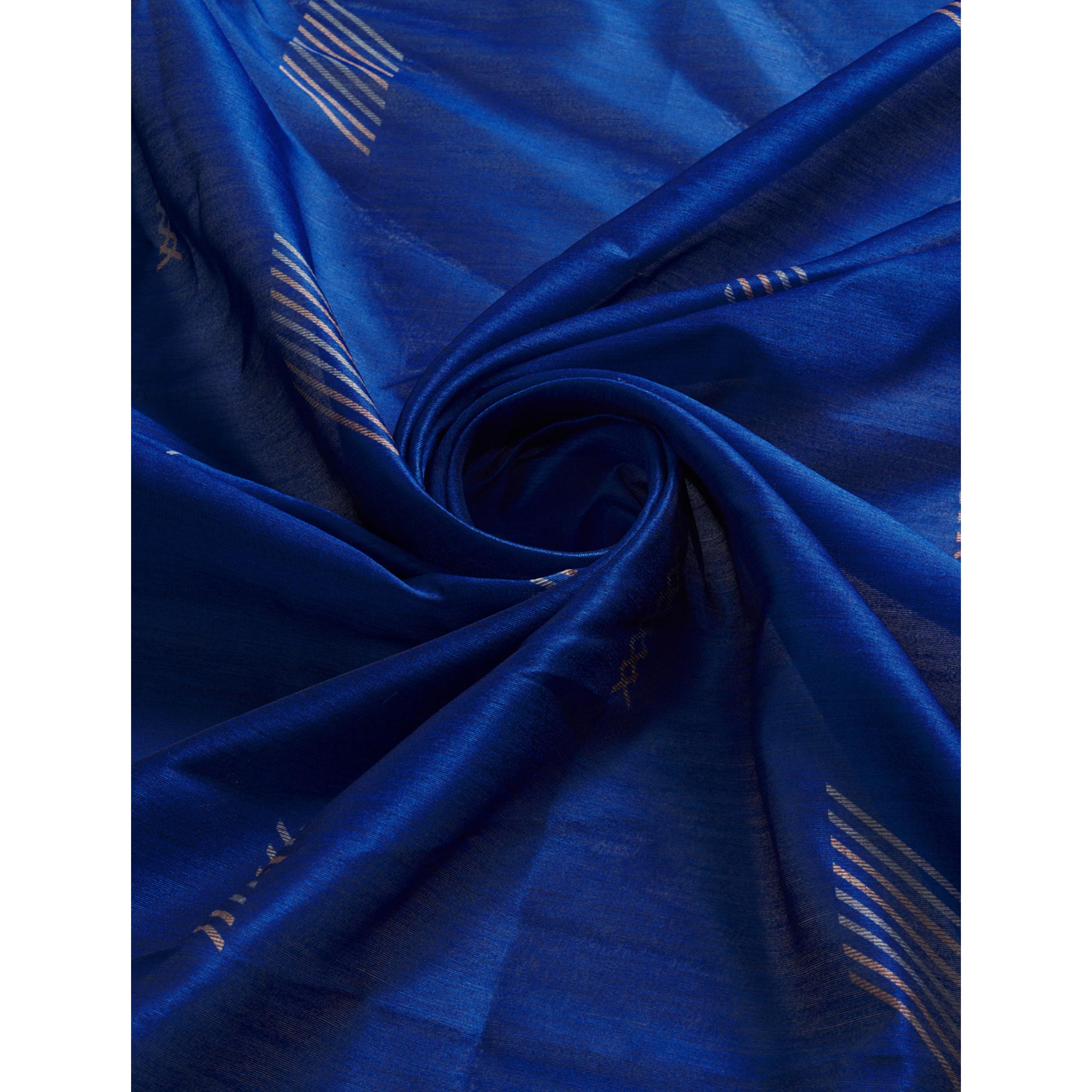 Blue & Rani Pink Digital Printed Bhagalpuri Silk Saree With Tassels