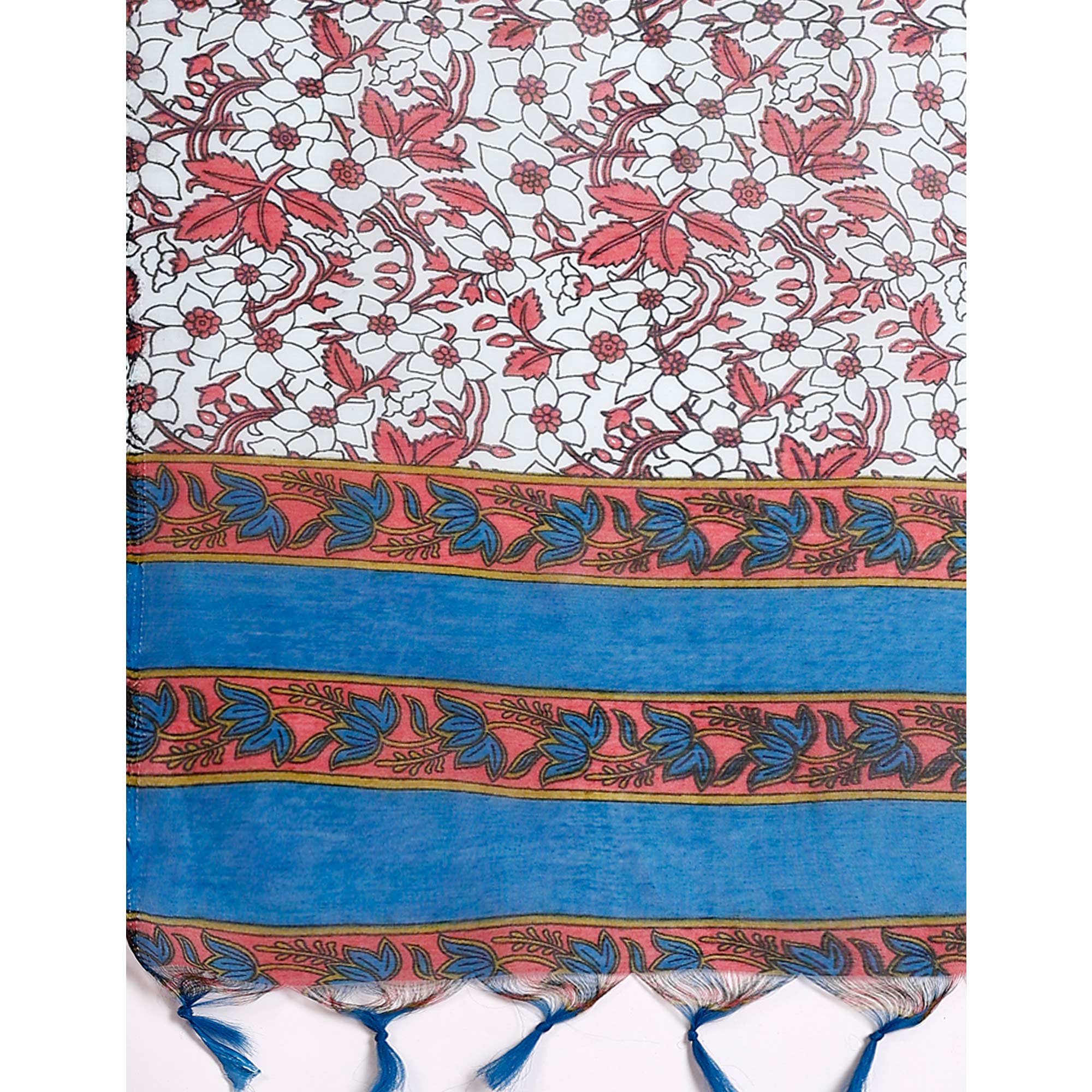 Blue Floral Printed Viscose Salwar Suit