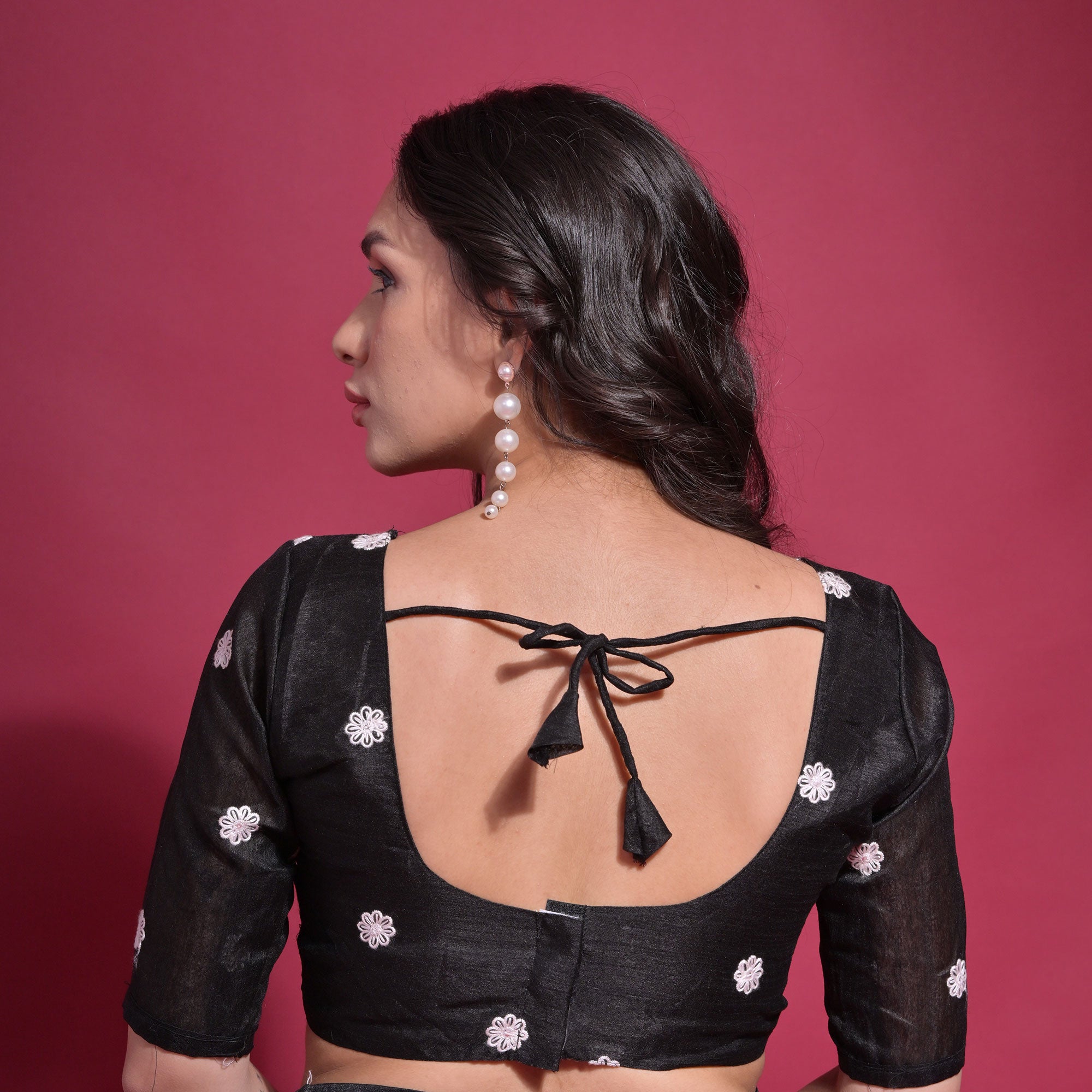 Black Embroidered Georgette Saree