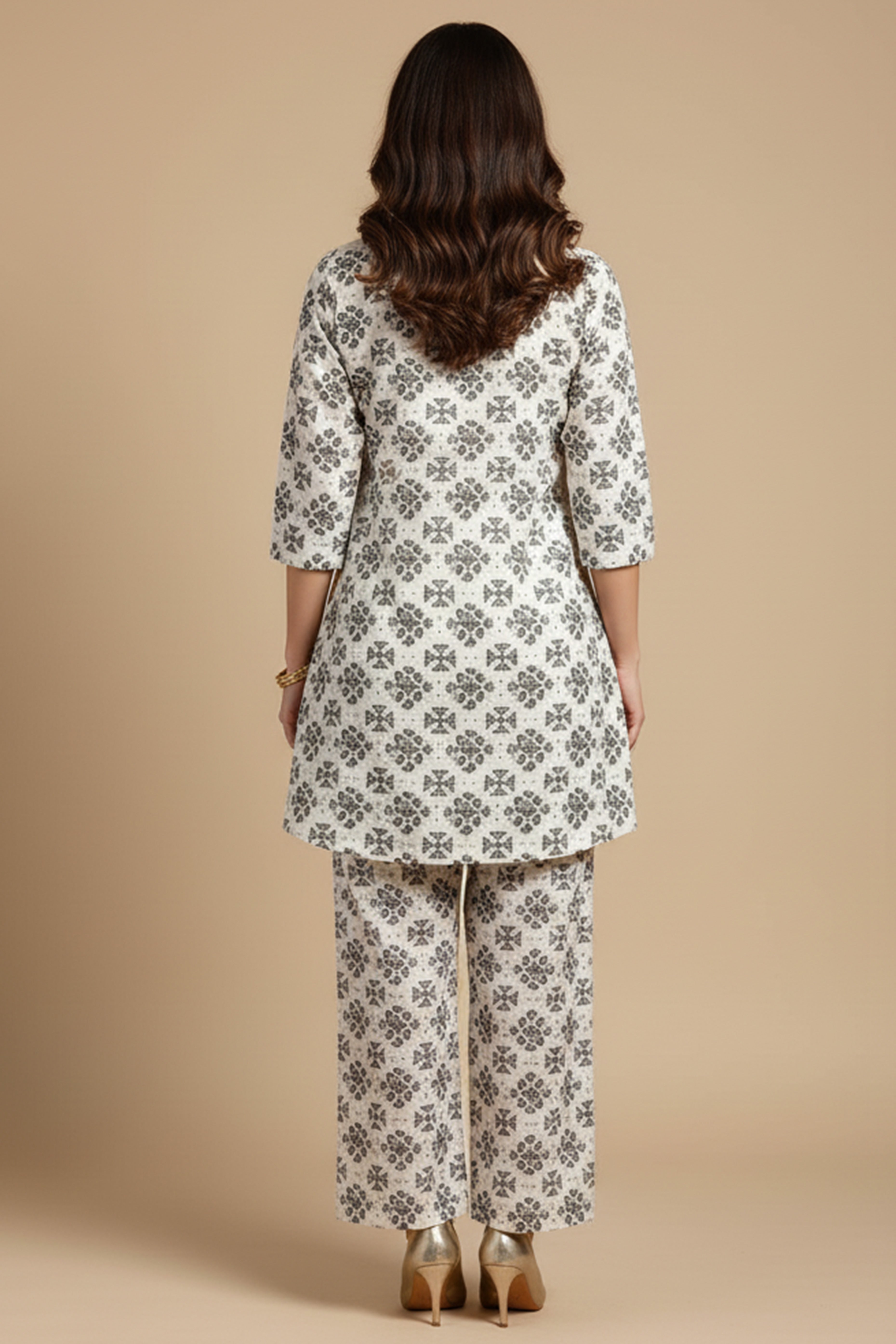 White Printed Pure Cotton Co-Ord Set