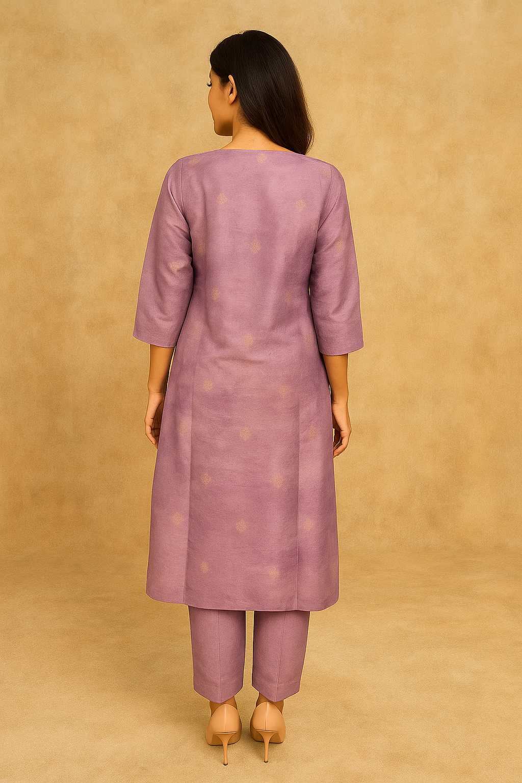 Lavender Floral Embroidered Salwar Suit Adorned With Delicate Beads Work On Shimmer