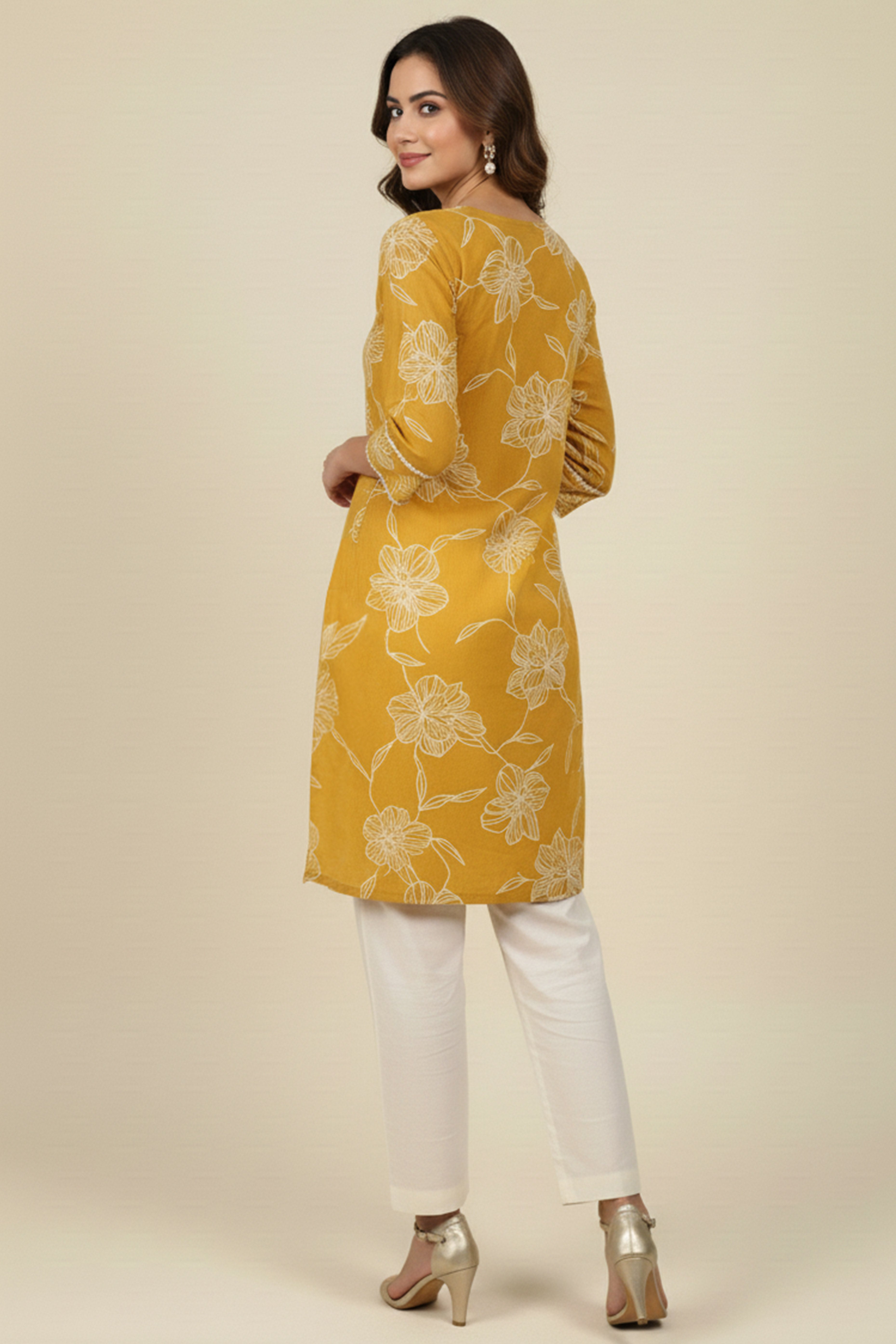 Casual Olive Pure Cotton A-Line Top Perfect for Everyday Elegance