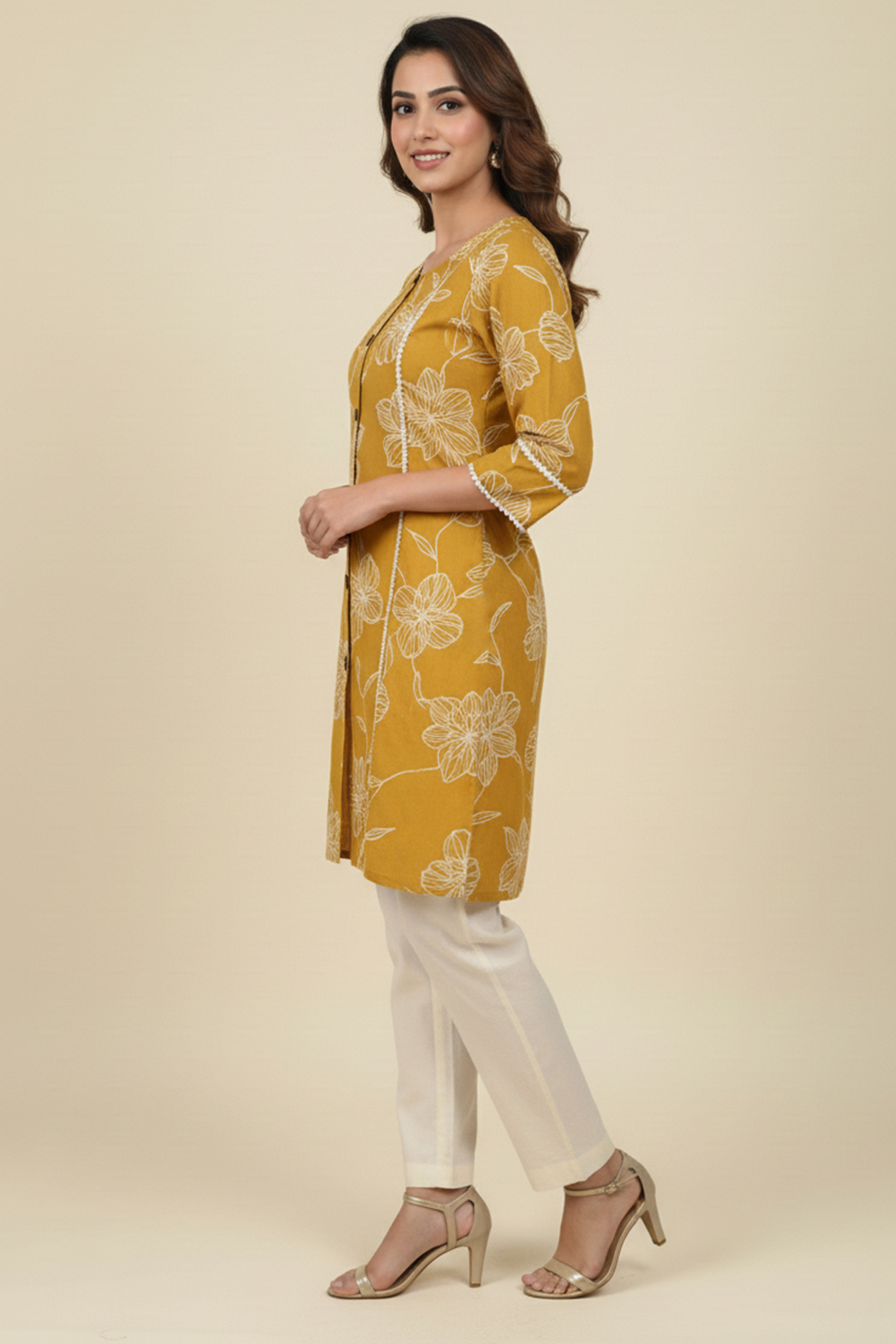 Casual Olive Pure Cotton A-Line Top Perfect for Everyday Elegance