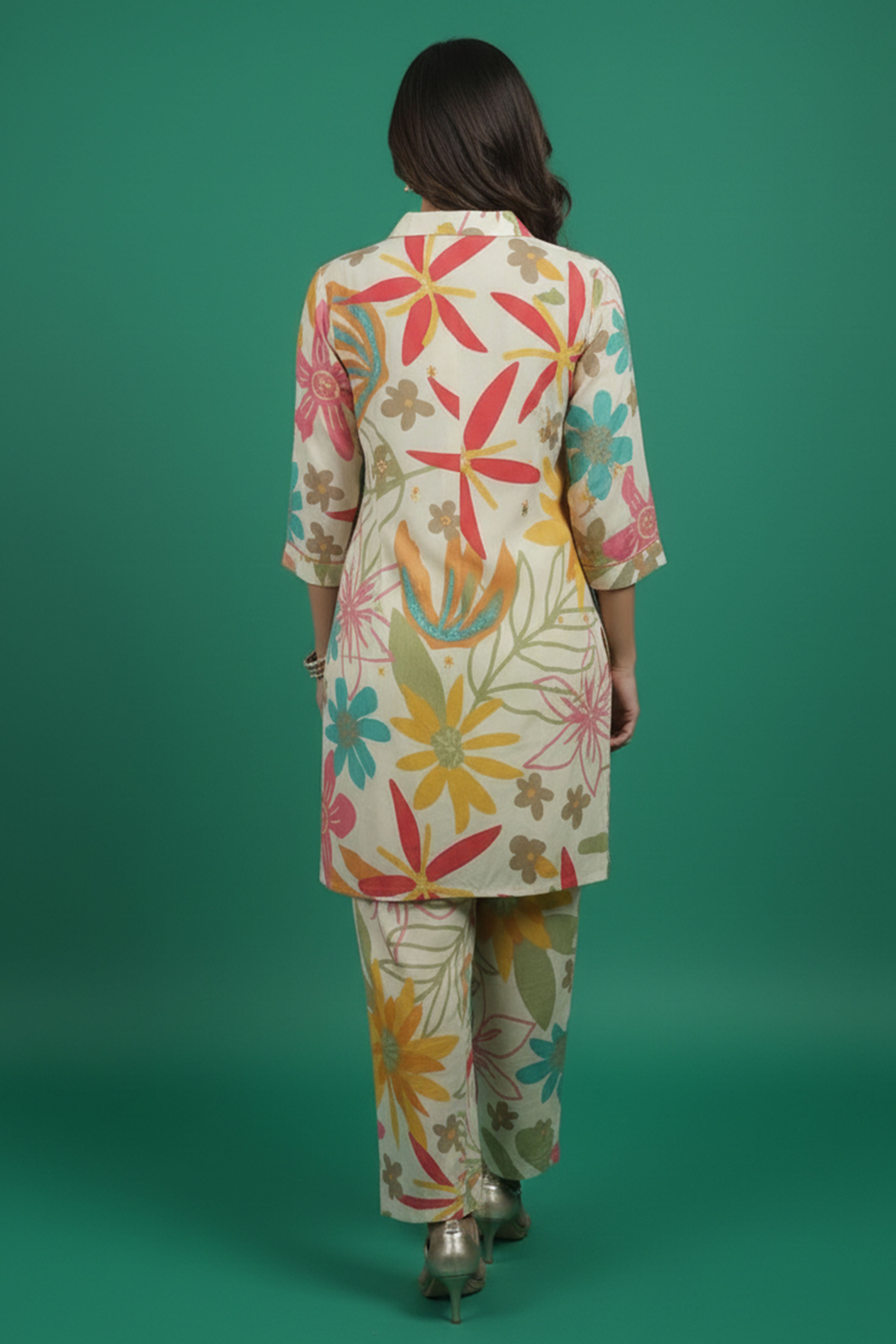 Casual Multicolor Floral Printed Rayon Shirt-Pant Set for Everyday Wear