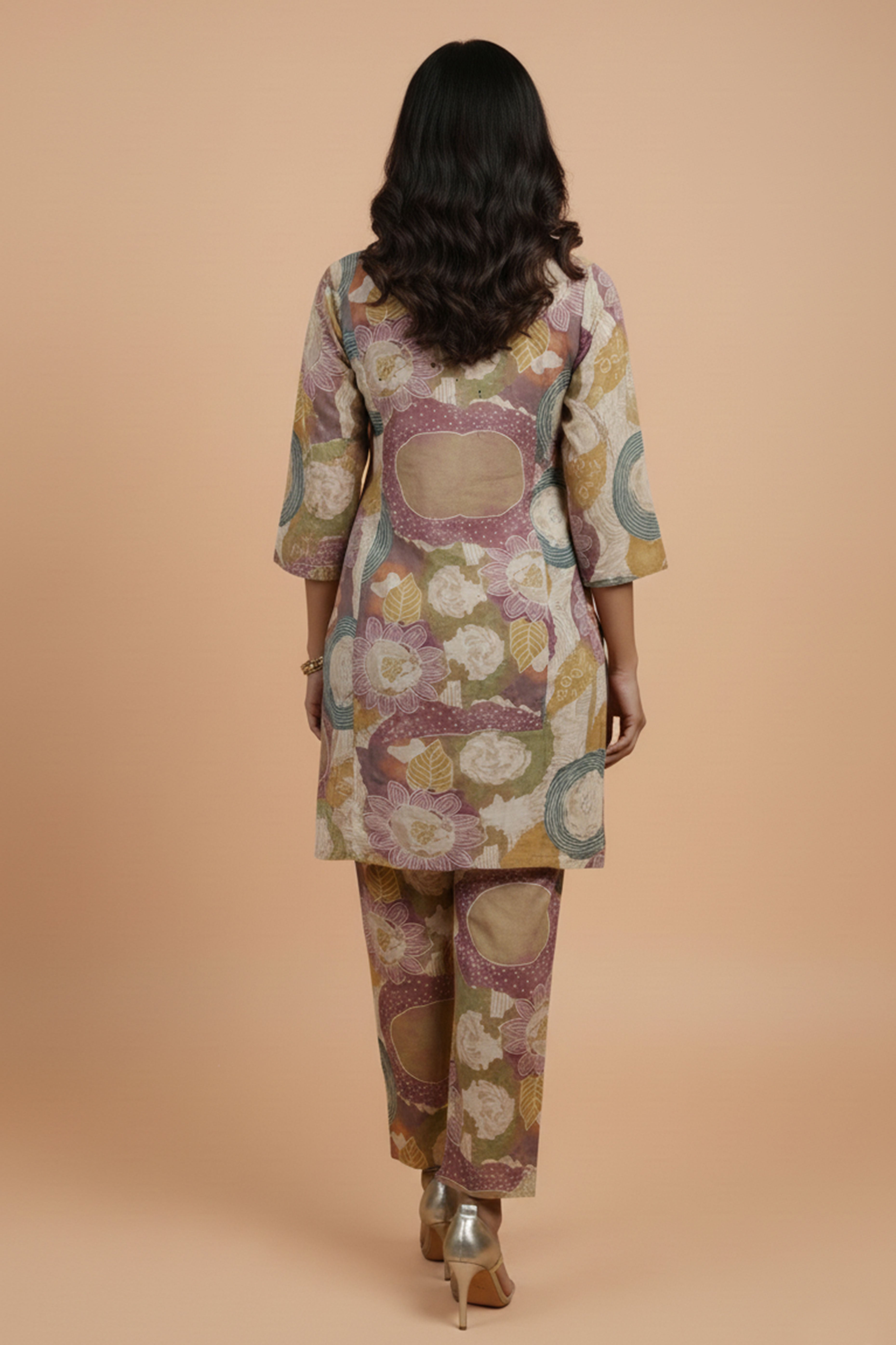 Beautiful Multicolor Rayon A-Line Top and Bottom Set with Contemporary Abstract Print Design