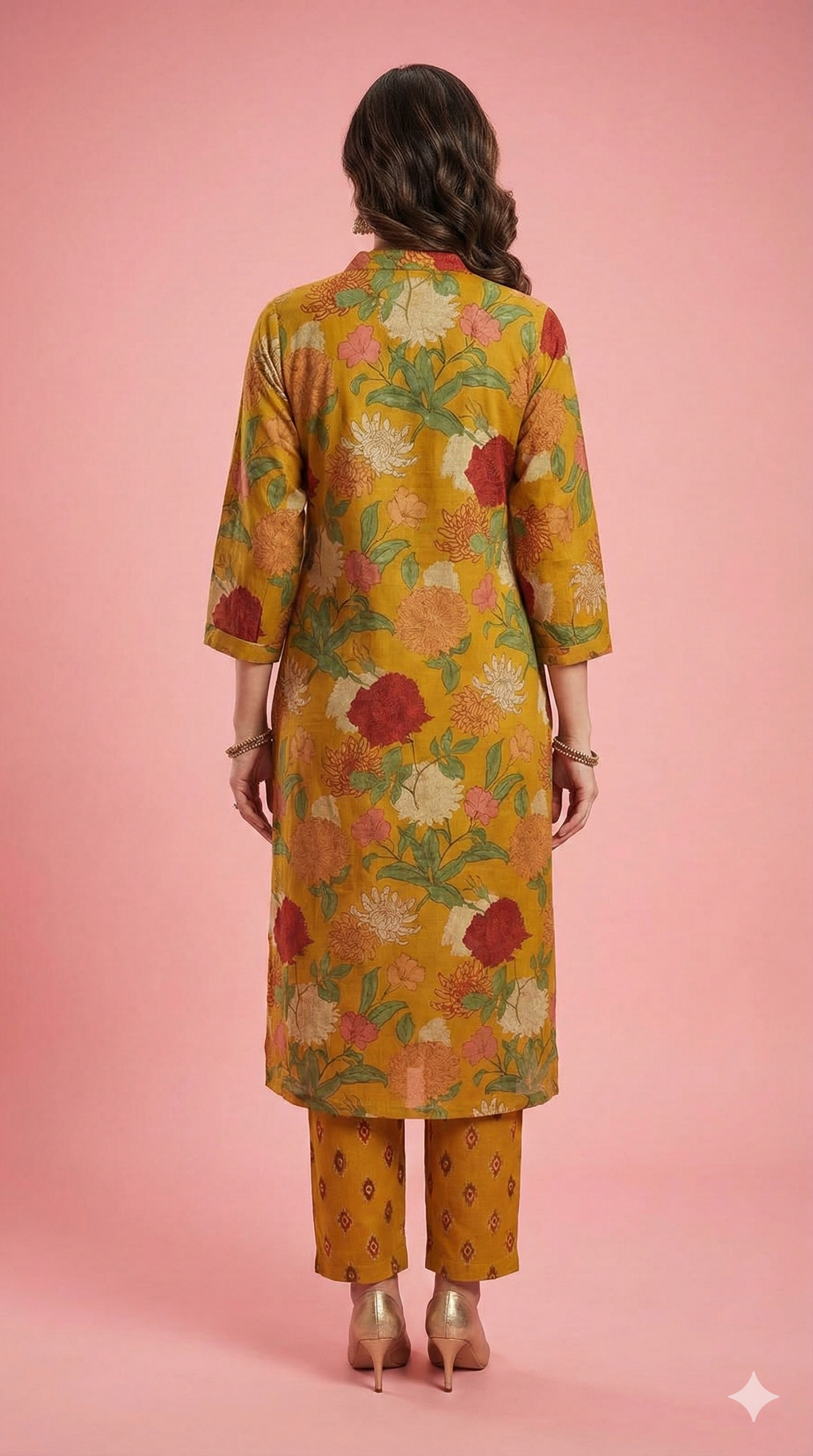 Elegant Yellow Floral Printed Straight Cut Salwar Suit in Breathable Pure Cotton