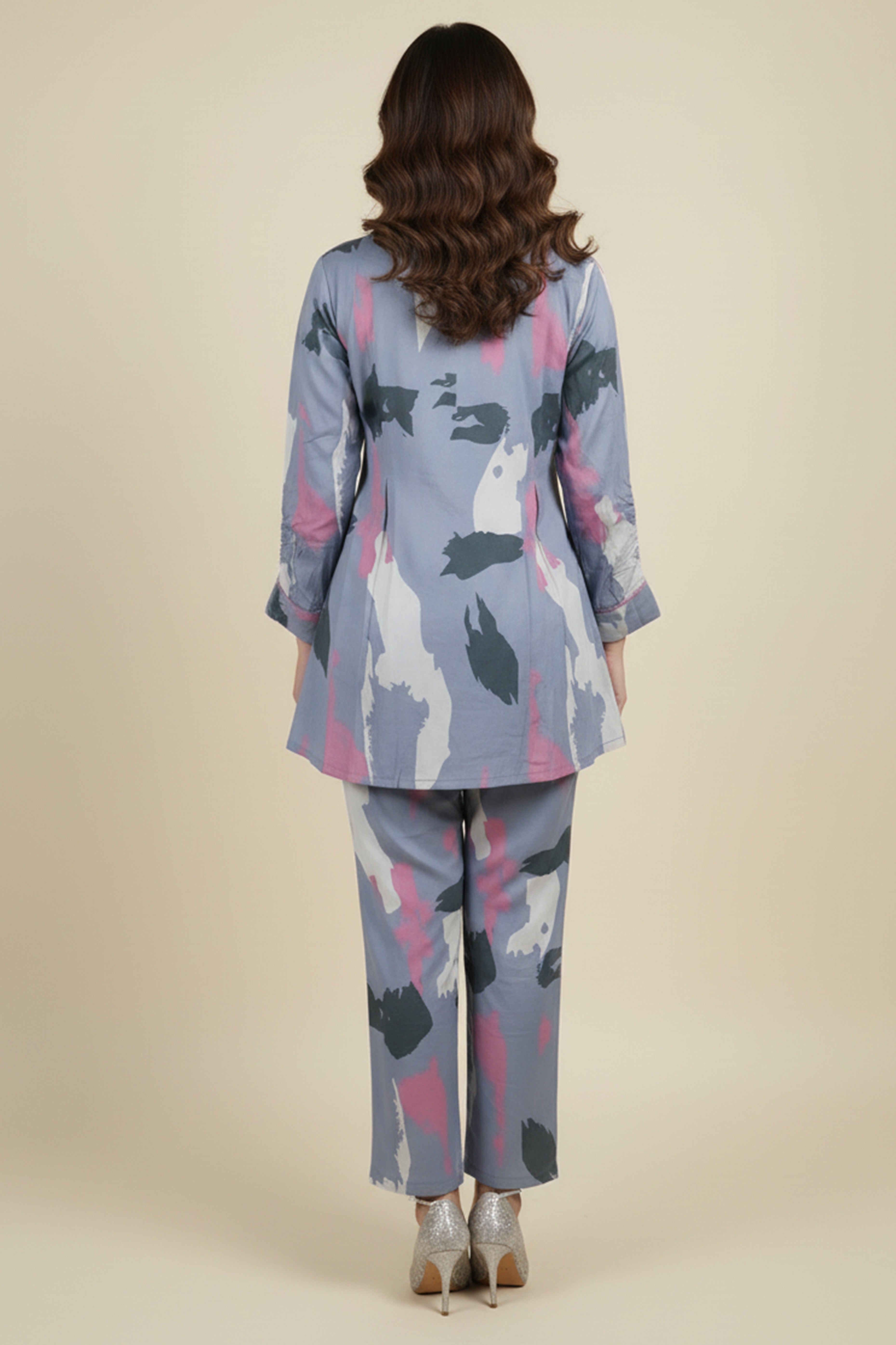 Blue Claret Artistry Viscose Shirt and Bottom Ensemble