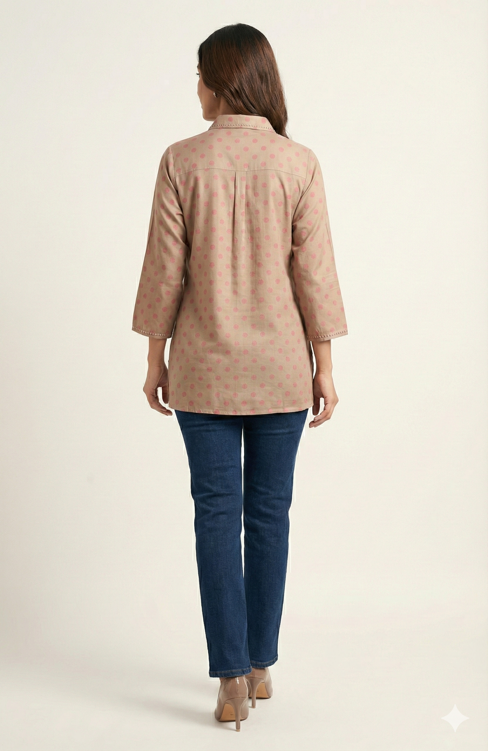 Chikoo Floral Printed Straight Muslin Shirt Top Perfect for Chic Daily Outfits