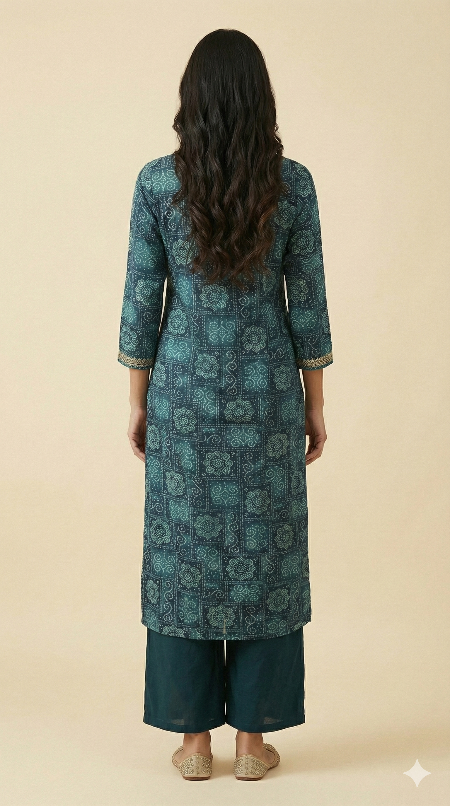 Blue Traditional Bandhani Print Rayon Straight-Cut Salwar Suit with Graceful Appeal