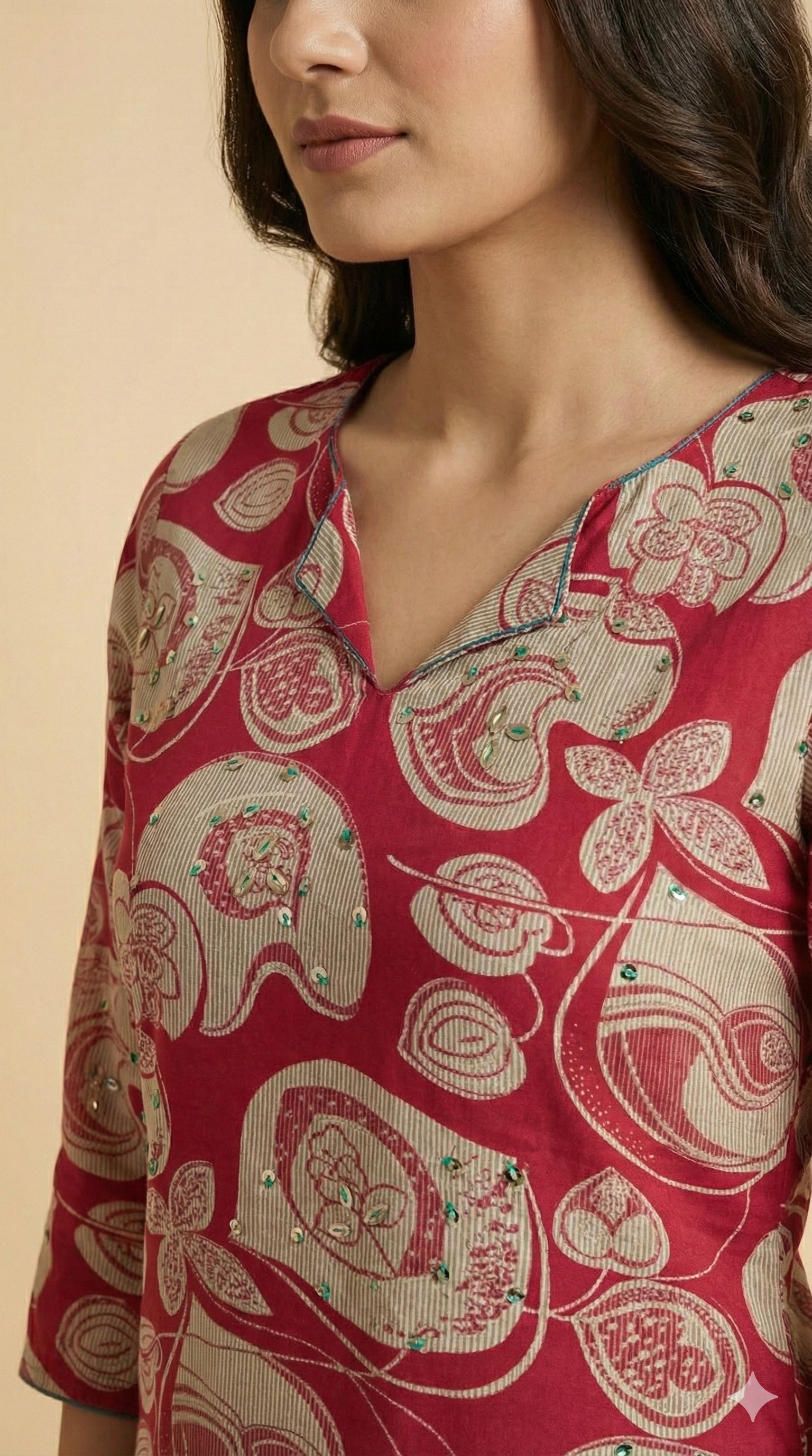 Pink Floral Printed Rayon Straight Cut Kurti with Soft Fabric and Modern Appeal