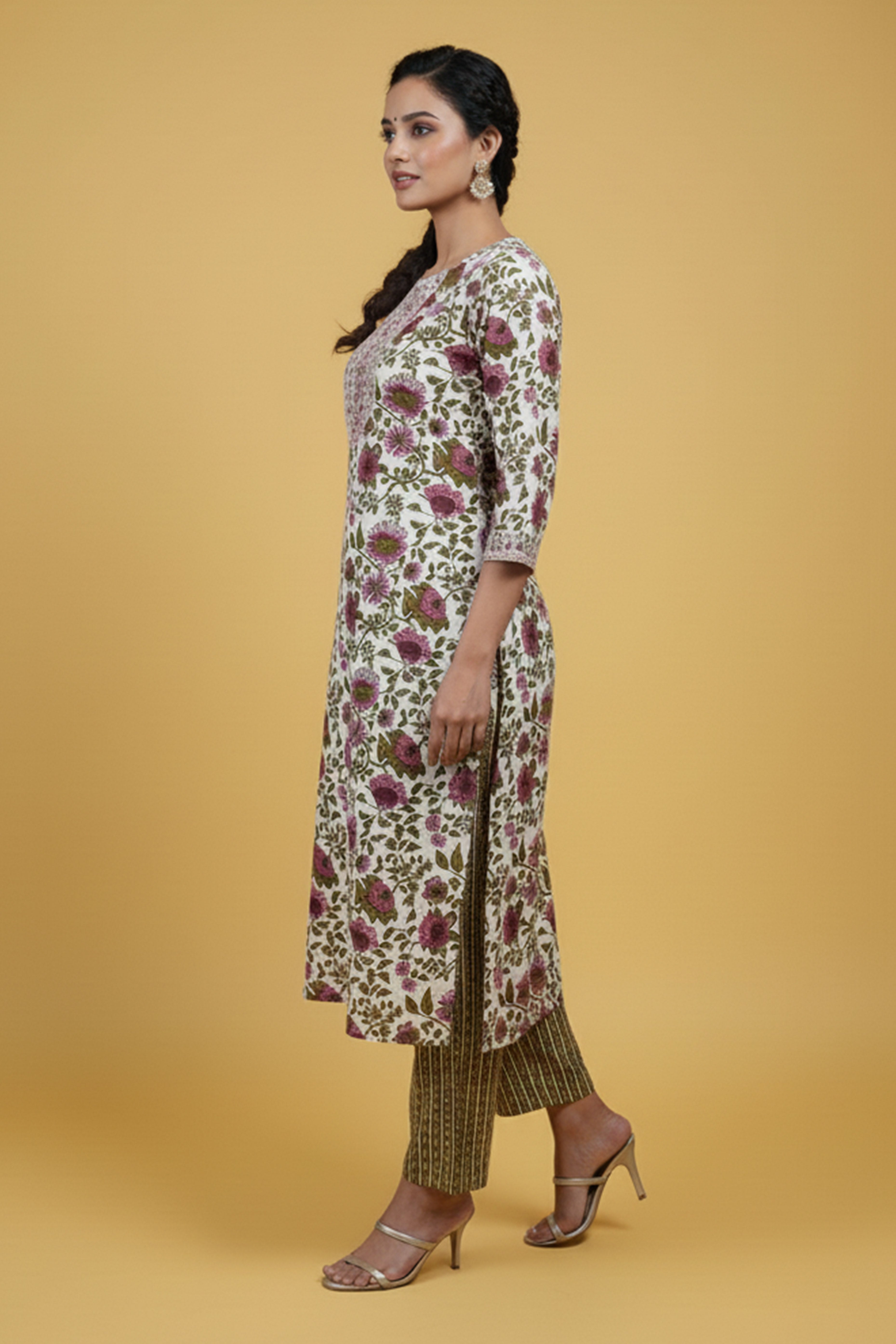 Comfortable Green Floral Printed Salwar Suit in Soft Cotton Fabric for Everyday Wear