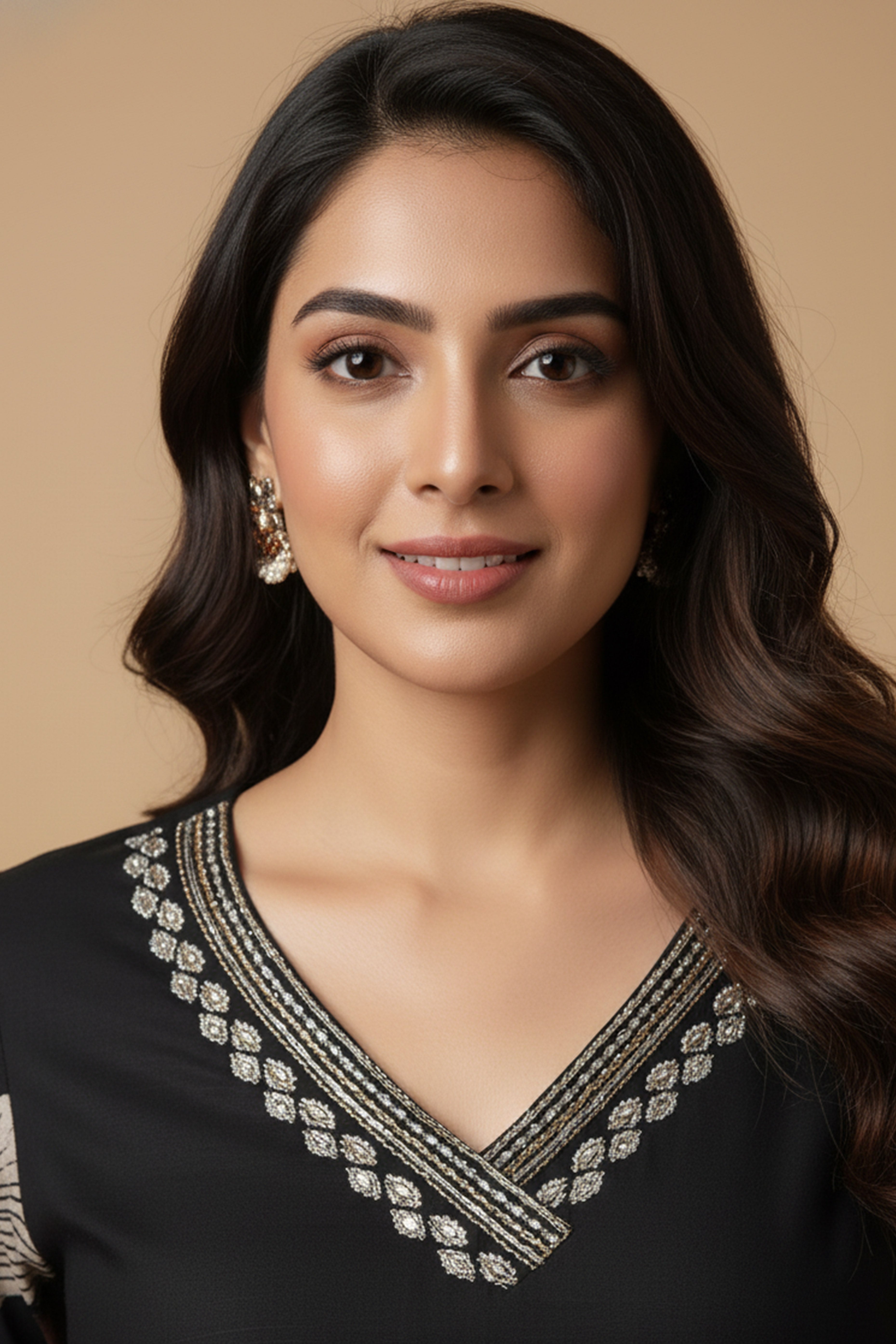 Fashionable Black Pure Cotton Top Bottom Set Highlighted with Vibrant Floral Patterns