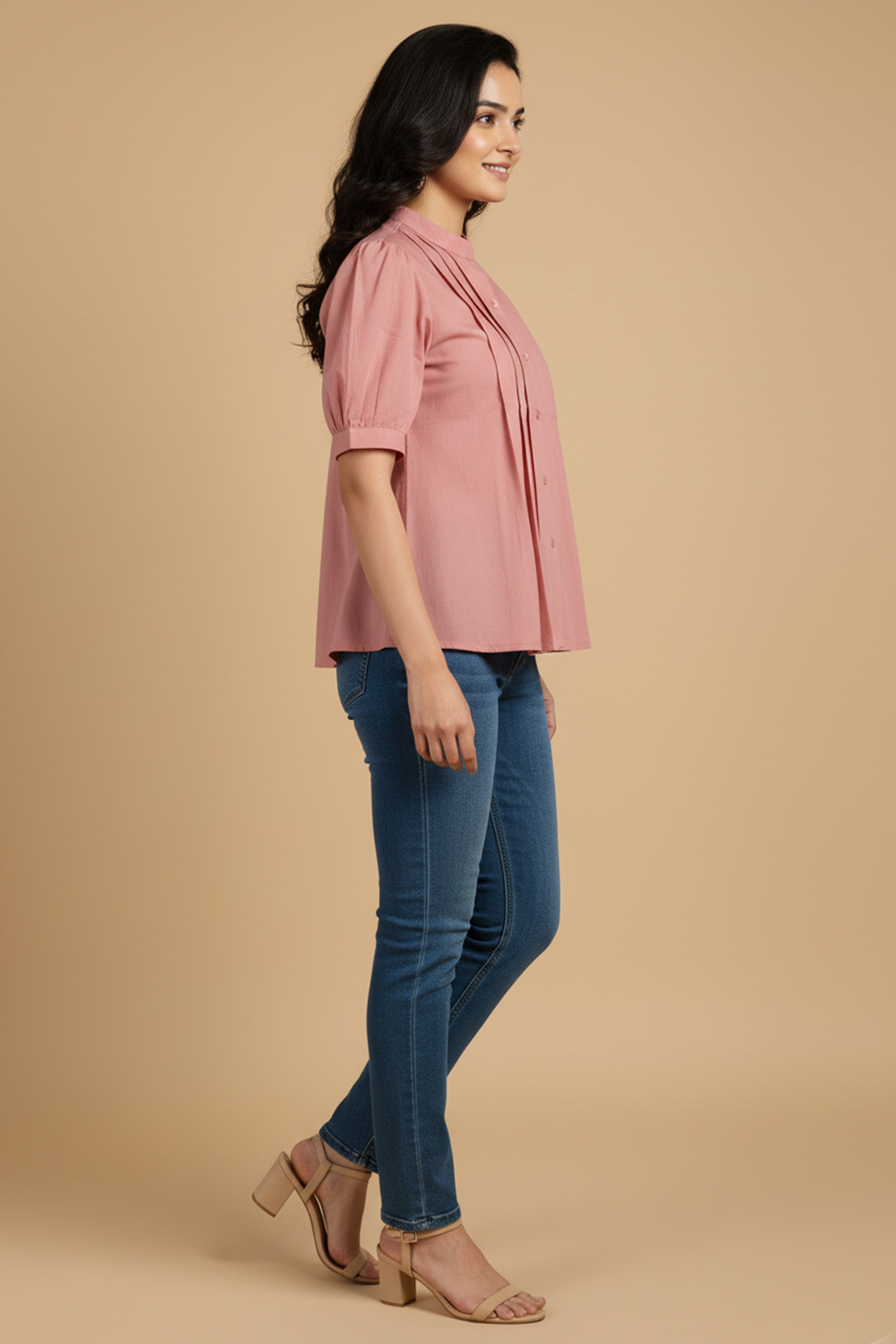 Trendy Pink Solid Pattern Pure Cotton Top for Effortless Everyday Styling