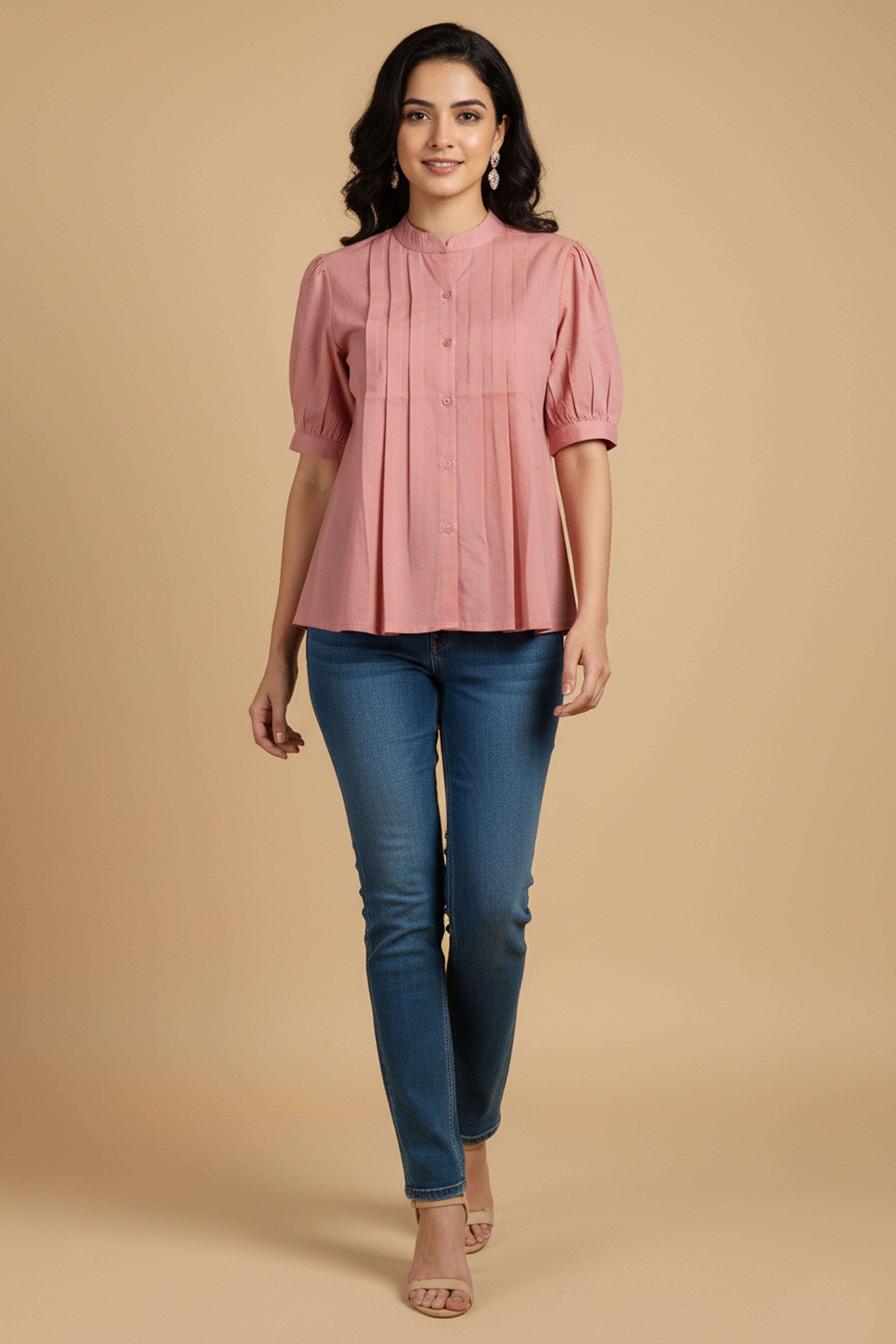 Trendy Pink Solid Pattern Pure Cotton Top for Effortless Everyday Styling