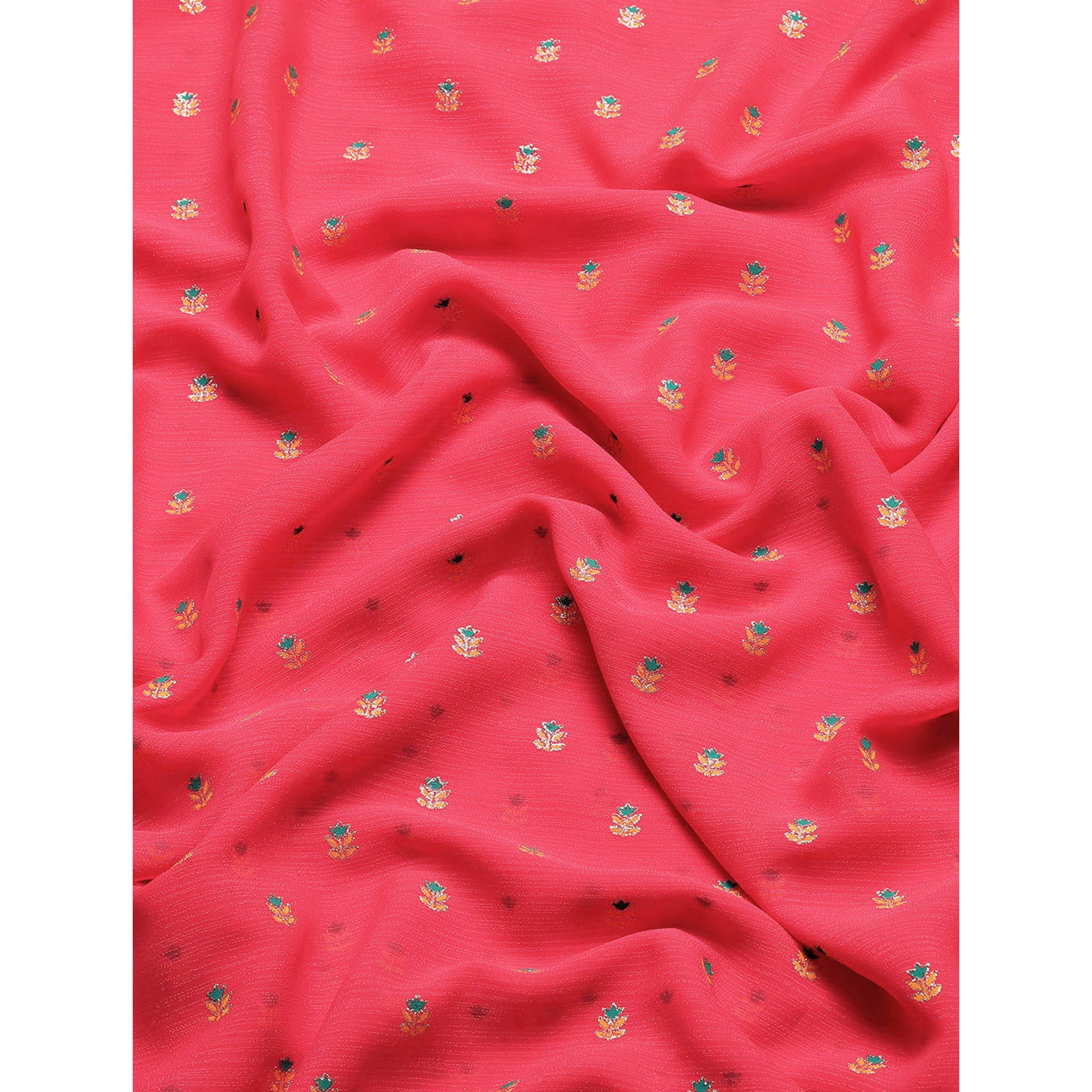 Pink Embroidered Chiffon Saree