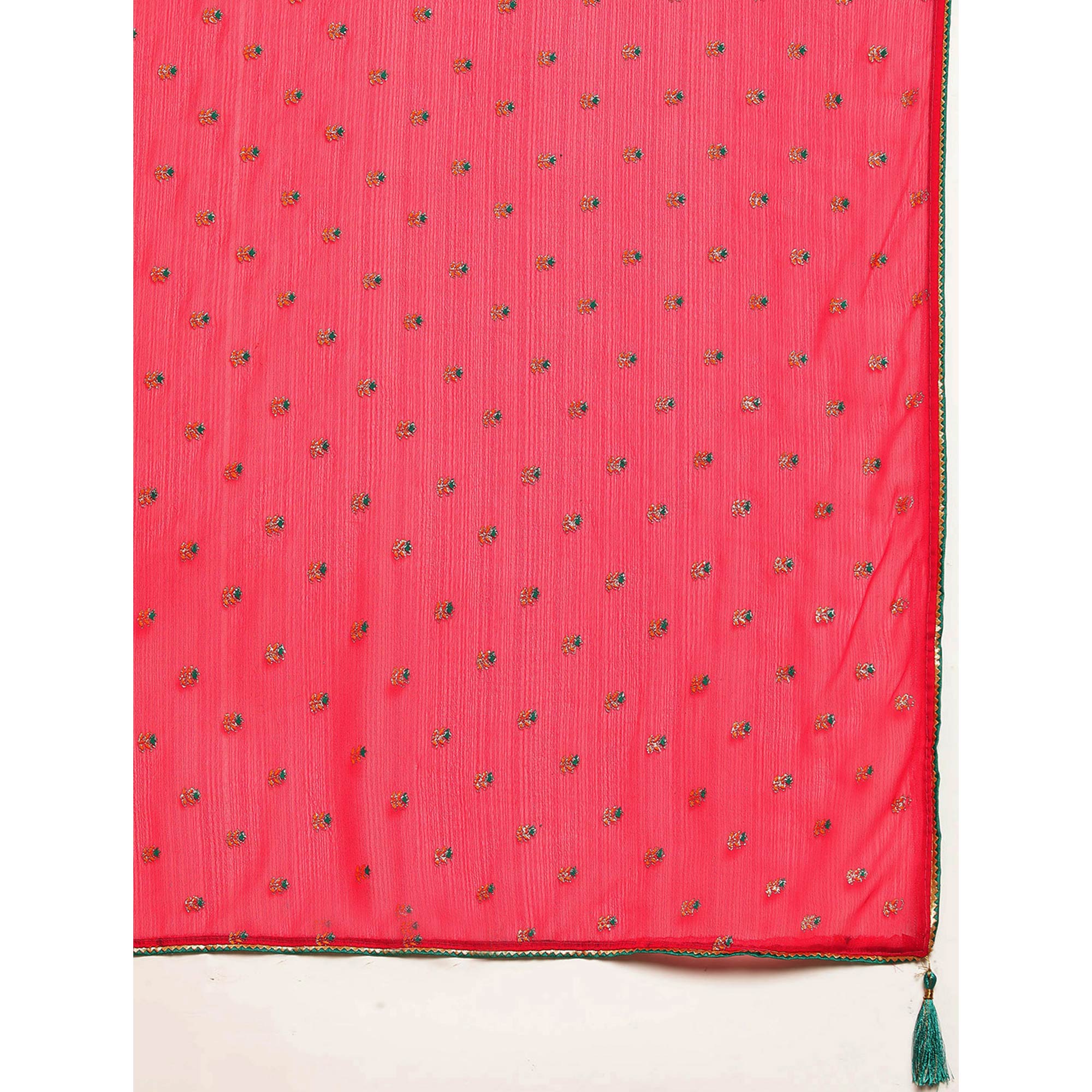 Pink Embroidered Chiffon Saree