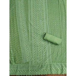 Green Embroidered Georgette Lucknowi Suit