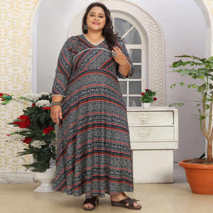 Blue Bandhani Printed Rayon Long Kurti
