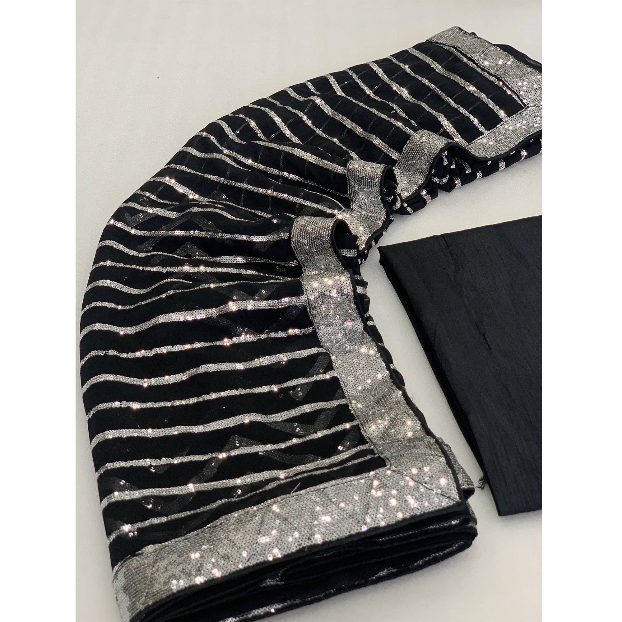 Black Sequins Embroidered Georgette Saree
