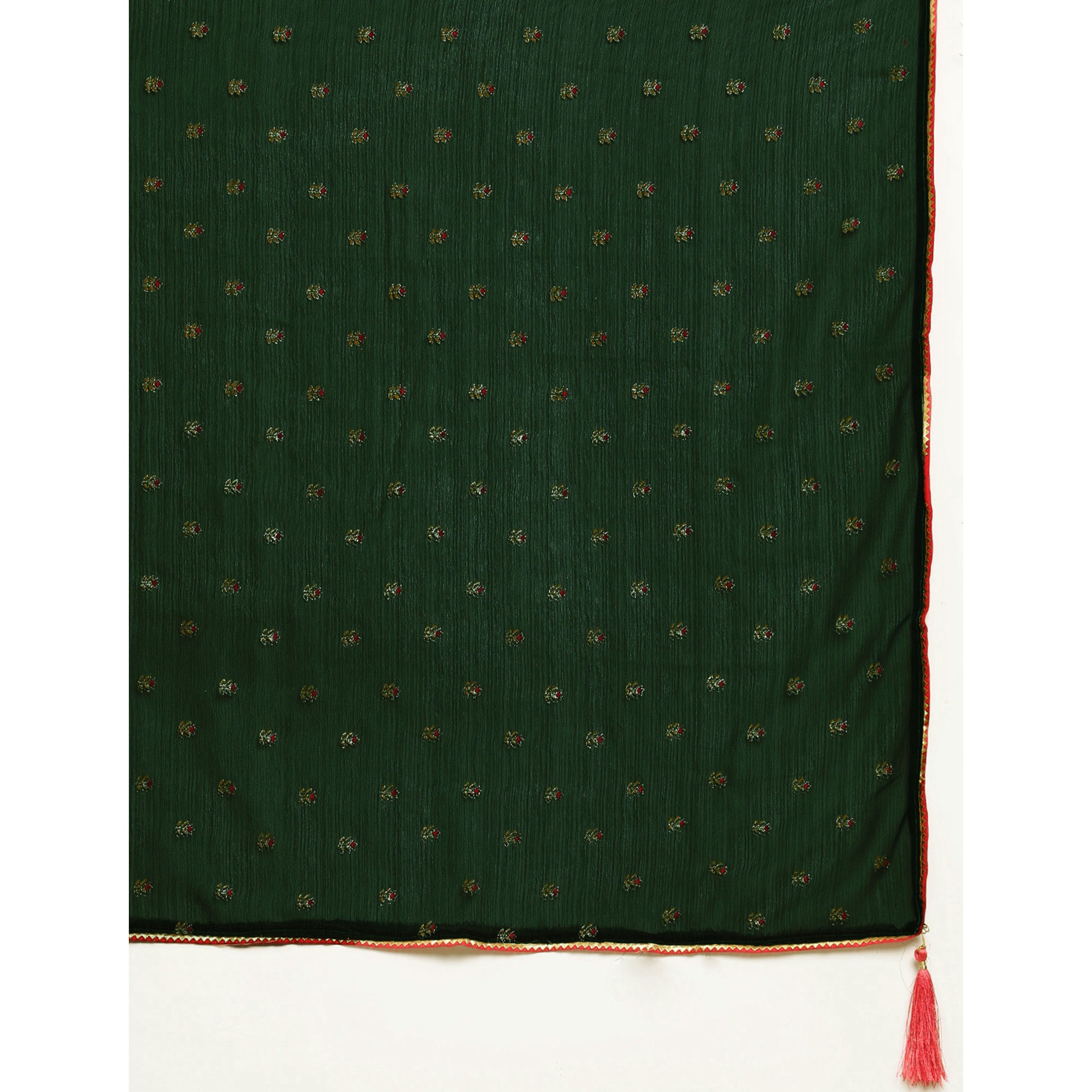 Green Embroidered Chiffon Saree