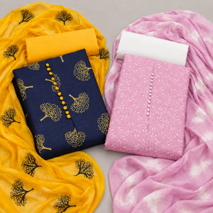 Peachmode Everyday Print Duo - Unstitched Dress Materials (Pack of 2) — both products together in one studio