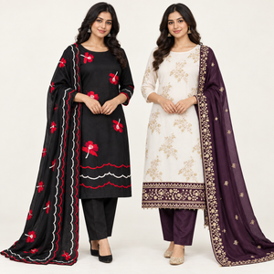 Peachmode Black Red & Offwhite Purple Festive Duo - all 2 included products shown together