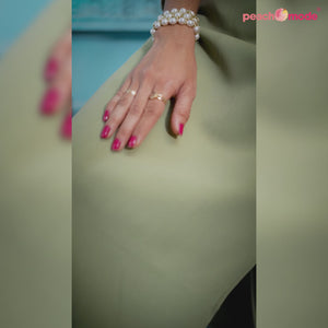 Green Sequins Embroidered Cotton Blend Kurti Pant Set