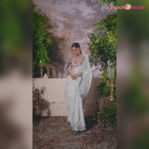 Pink Woven Pure Cotton Saree With Tassels