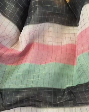 Black Weaving Chanderi Saree