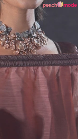 Brown Ready-to-Wear Chiffon Saree in Minimal Solid Pattern for a Classy Vibe