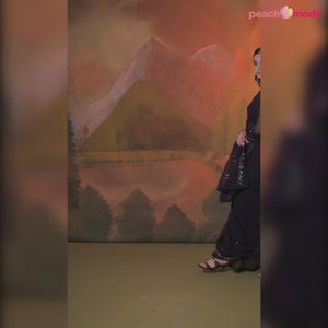 Purple Sequins Embroidered Georgette Saree