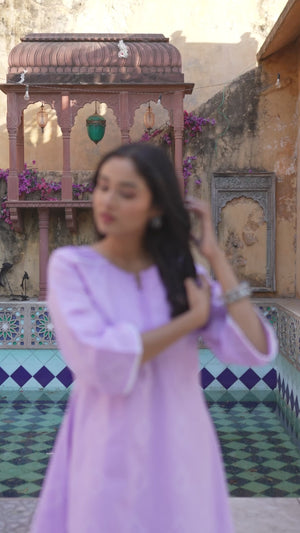 Purple Weaving Pure Cotton A-Line Co-Ord Set