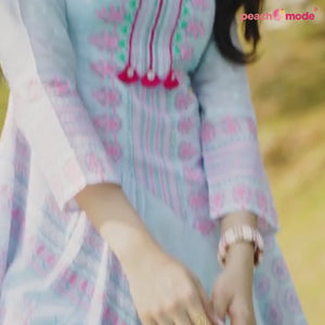 Light Pink Embroidered Cotton Co Ord Set