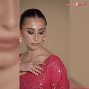 Pink Sequins Embroidered Georgette Saree