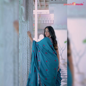 Blue Sequins Embroidered Chiffon Plated Lehenga Choli