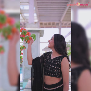 Black Sequins Embroidered Georgette Lehenga Choli