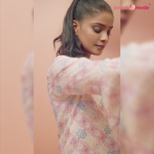 Pink Foil Printed Rayon Top