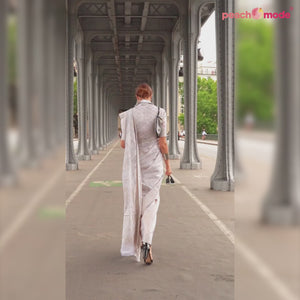 White Woven Organza Saree