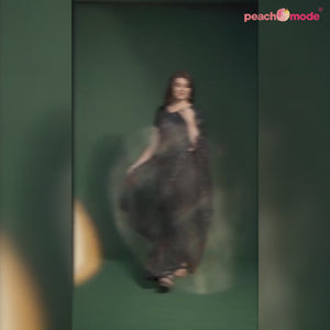 Black Floral Embroidered Georgette Saree