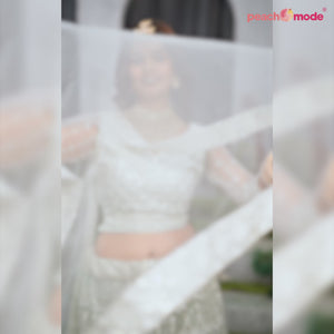 Green Floral Sequins Embroidered Net Lehenga Choli